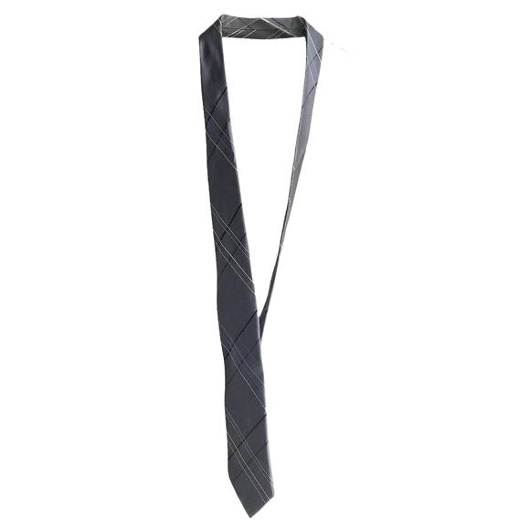 Perry Ellis Portfolio Gray Geometric Stripe Multicolor Tie Academia Career Work - Picture 8 of 12